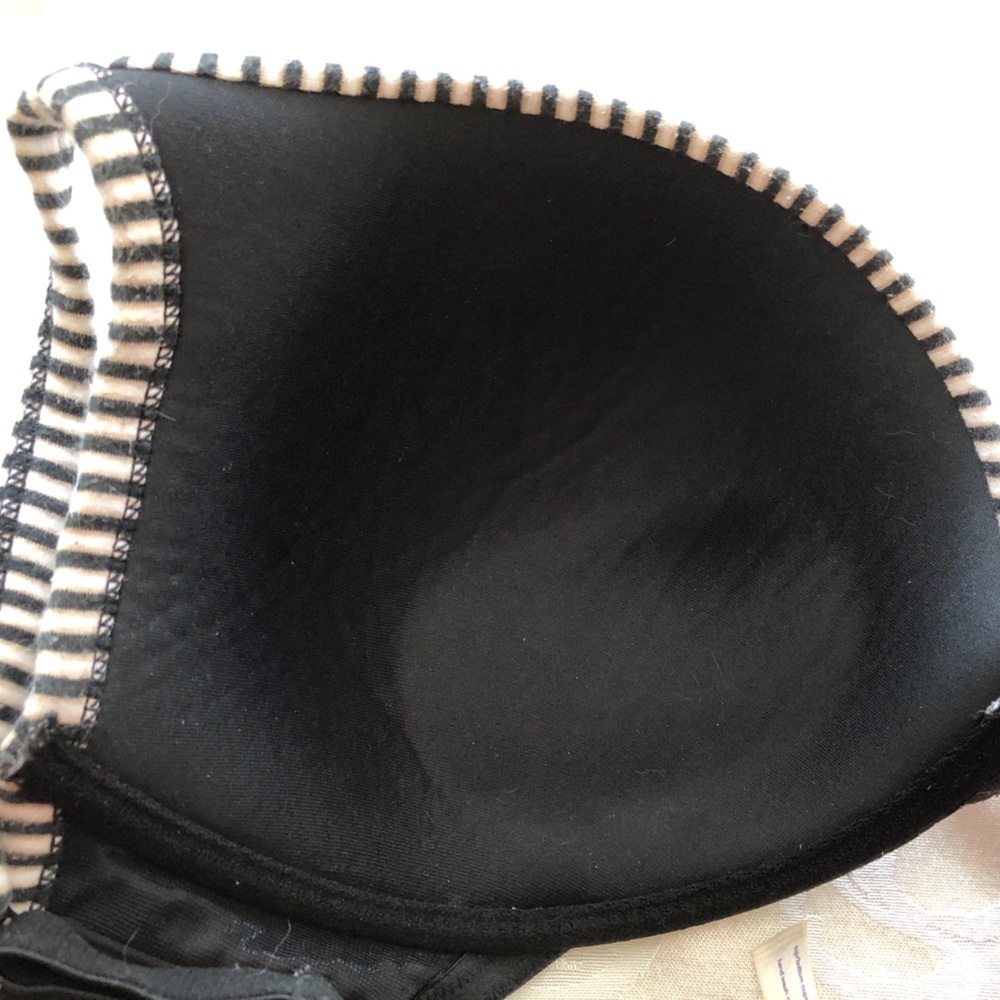 Cacique Padded Underwire Push-up Bra Cotton Spandex Black & White Size 44C - Picture 3 of 9